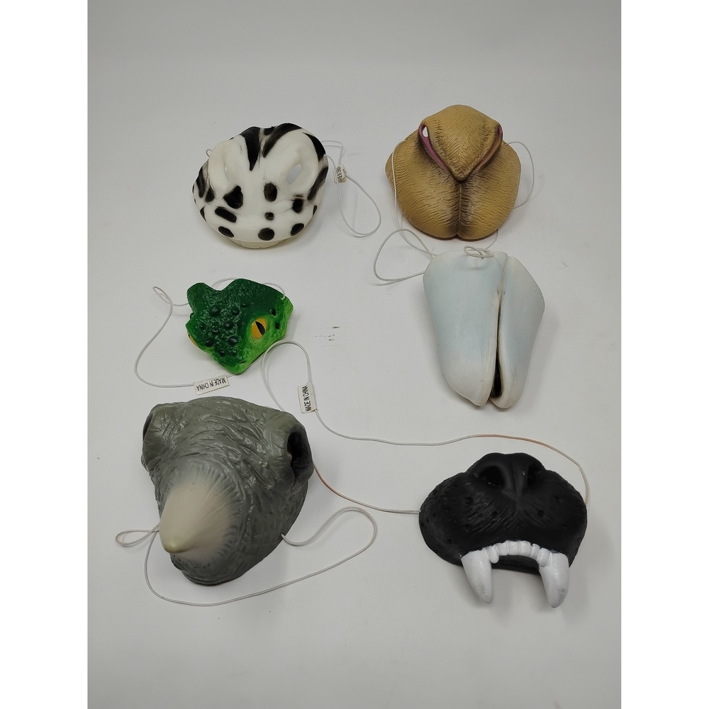 Kid Animal Nose Mask Set 6pk Pretend Play Party Safari Costume Minimalist Boho